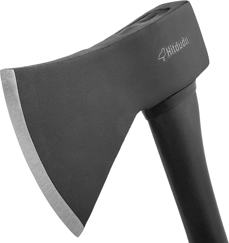 Hitdudu Splitting Axe, 27" Camping Chopping Hatchet for Firewood Splitting, Forged Carbon Steel Heavy Duty Maul, Fiberglass Shock Reduction Handle with Anti-Slip Rubber Grip - Image 3